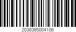 Código de barras (EAN, GTIN, SKU, ISBN): '2038385004106'