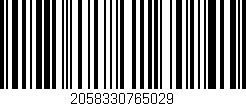 Código de barras (EAN, GTIN, SKU, ISBN): '2058330765029'