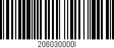 Código de barras (EAN, GTIN, SKU, ISBN): '206030000I'