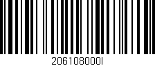 Código de barras (EAN, GTIN, SKU, ISBN): '206108000I'
