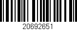 Código de barras (EAN, GTIN, SKU, ISBN): '20692651'