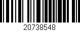 Código de barras (EAN, GTIN, SKU, ISBN): '20738548'