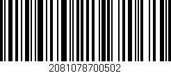 Código de barras (EAN, GTIN, SKU, ISBN): '2081078700502'