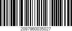 Código de barras (EAN, GTIN, SKU, ISBN): '2097960035027'
