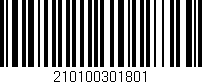 Código de barras (EAN, GTIN, SKU, ISBN): '210100301801'