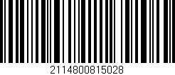 Código de barras (EAN, GTIN, SKU, ISBN): '2114800815028'