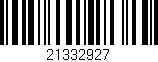 Código de barras (EAN, GTIN, SKU, ISBN): '21332927'