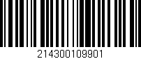 Código de barras (EAN, GTIN, SKU, ISBN): '214300109901'
