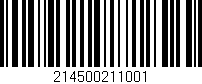 Código de barras (EAN, GTIN, SKU, ISBN): '214500211001'