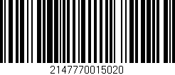 Código de barras (EAN, GTIN, SKU, ISBN): '2147770015020'