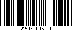 Código de barras (EAN, GTIN, SKU, ISBN): '2150770015020'