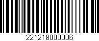 Código de barras (EAN, GTIN, SKU, ISBN): '221218000006'