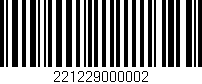 Código de barras (EAN, GTIN, SKU, ISBN): '221229000002'