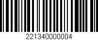 Código de barras (EAN, GTIN, SKU, ISBN): '221340000004'