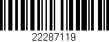 Código de barras (EAN, GTIN, SKU, ISBN): '22287119'