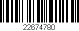 Código de barras (EAN, GTIN, SKU, ISBN): '22674780'