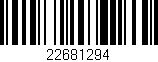 Código de barras (EAN, GTIN, SKU, ISBN): '22681294'