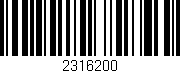 Código de barras (EAN, GTIN, SKU, ISBN): '2316200'