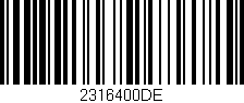 Código de barras (EAN, GTIN, SKU, ISBN): '2316400DE'
