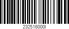 Código de barras (EAN, GTIN, SKU, ISBN): '232516000I'