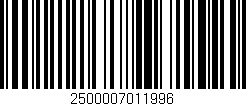 Código de barras (EAN, GTIN, SKU, ISBN): '2500007011996'