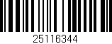 Código de barras (EAN, GTIN, SKU, ISBN): '25116344'