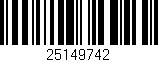 Código de barras (EAN, GTIN, SKU, ISBN): '25149742'