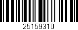 Código de barras (EAN, GTIN, SKU, ISBN): '25159310'