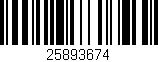 Código de barras (EAN, GTIN, SKU, ISBN): '25893674'