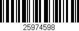 Código de barras (EAN, GTIN, SKU, ISBN): '25974598'