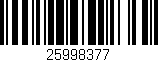 Código de barras (EAN, GTIN, SKU, ISBN): '25998377'