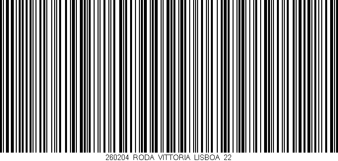 Código de barras (EAN, GTIN, SKU, ISBN): '260204_RODA_VITTORIA_LISBOA_22'