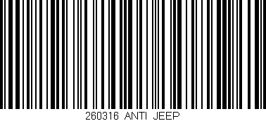 Código de barras (EAN, GTIN, SKU, ISBN): '260316_ANTI_JEEP'