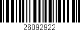 Código de barras (EAN, GTIN, SKU, ISBN): '26092922'