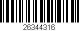 Código de barras (EAN, GTIN, SKU, ISBN): '26344316'