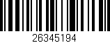 Código de barras (EAN, GTIN, SKU, ISBN): '26345194'