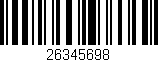 Código de barras (EAN, GTIN, SKU, ISBN): '26345698'