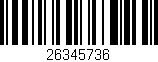 Código de barras (EAN, GTIN, SKU, ISBN): '26345736'