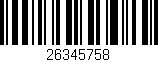 Código de barras (EAN, GTIN, SKU, ISBN): '26345758'