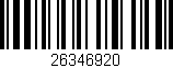 Código de barras (EAN, GTIN, SKU, ISBN): '26346920'
