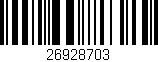 Código de barras (EAN, GTIN, SKU, ISBN): '26928703'