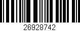 Código de barras (EAN, GTIN, SKU, ISBN): '26928742'