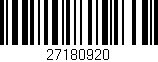 Código de barras (EAN, GTIN, SKU, ISBN): '27180920'