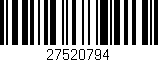 Código de barras (EAN, GTIN, SKU, ISBN): '27520794'
