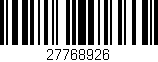 Código de barras (EAN, GTIN, SKU, ISBN): '27768926'