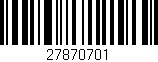 Código de barras (EAN, GTIN, SKU, ISBN): '27870701'
