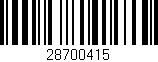Código de barras (EAN, GTIN, SKU, ISBN): '28700415'