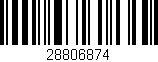 Código de barras (EAN, GTIN, SKU, ISBN): '28806874'
