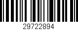 Código de barras (EAN, GTIN, SKU, ISBN): '29722894'