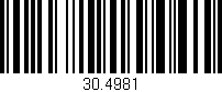 Código de barras (EAN, GTIN, SKU, ISBN): '30.4981'